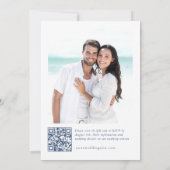 Renaissance  Bloemen Dusty Blue Wedding Kaart (Achterkant)