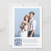 Renaissance  Bloemen Dusty Blue Wedding Kaart (Achterkant)