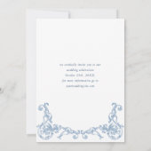 Renaissance  Bloemen Dusty Blue Wedding Save The Date (Achterkant)