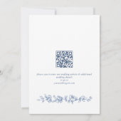 Renaissance  Bloemen Dusty Blue Wedding Save The Date (Achterkant)