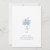 Renaissance  Bloemen Dusty Blue Wedding Save The Date (Achterkant)