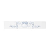 Renaissance Bloemen Dusty Blue Wedding Uitnodigingen Wikkel (Vlak)