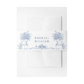 Renaissance  Bloemen Dusty Blue Wedding Uitnodigingen Wikkel (Voorkant Voorbeeld)