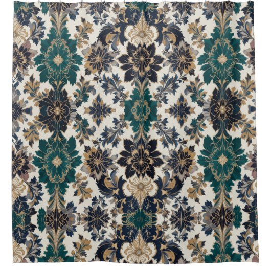 Renaissance bloemenstemming douchegordijn (Voorkant)