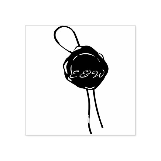 Renaissance bruiloft Initialen rood Rubberstempel (Afrduk)