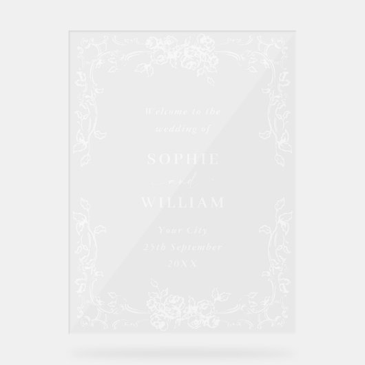 Renaissance bruiloft WELKOM Huwelijk Acryl Bord (Voorkant)