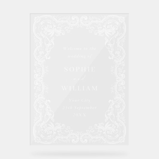 Renaissance  bruiloft WELKOM Huwelijk Acryl Bord (Voorkant)