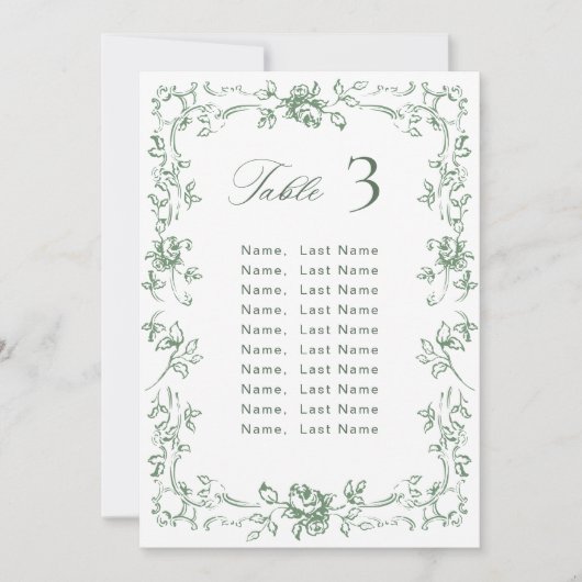 Renaissance  bruiloft Zitting Grafiek Kaart (Voorkant)