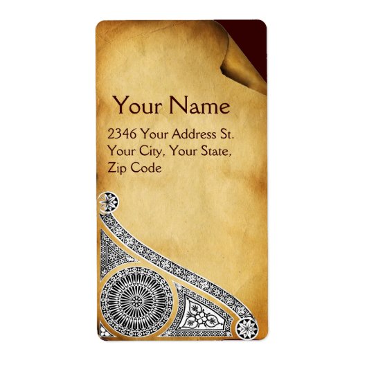 RENAISSANCE bruin perkament Etiket (Voorkant)