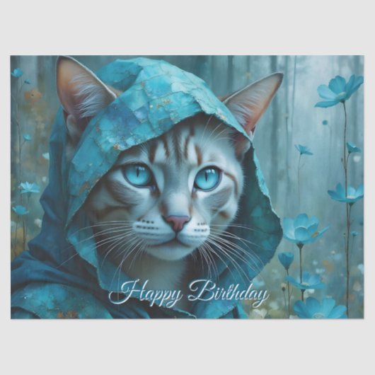 Renaissance Cat Birthday Tissuepapier (Voorkant)
