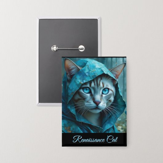 Renaissance Cat Button (Voorkant / Achterkant)