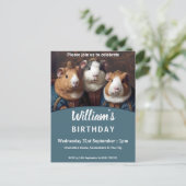 Renaissance Cavia's Verjaardagsfeest Uitnodiging Briefkaart (Staand voorkant)