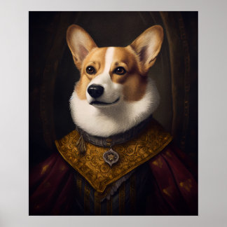 Renaissance Corgi Poster