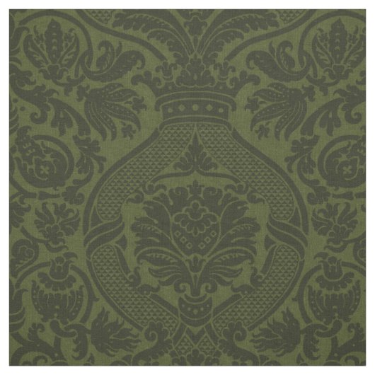 Renaissance Damast - Donkergroen Stof (Swatch)