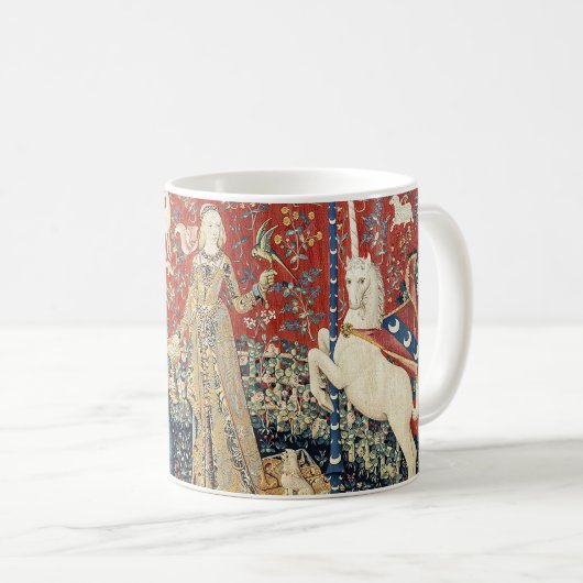 Renaissance Dame en Eenhoorn (Smaak) Koffiemok (Voorkant rechts)