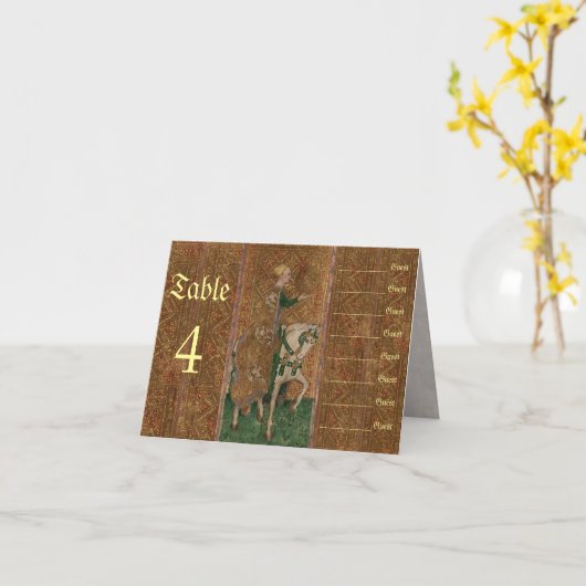 Renaissance Dame en Ridder Trouwstoel Grafiek Kaart (Gele Bloem)