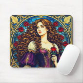 Renaissance-dame met roos muismat (Met muis)