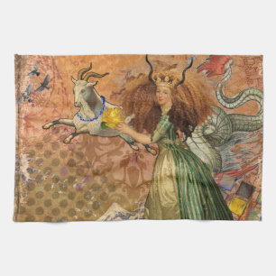 Renaissance Dame Steenbok Fantasie Vintage Zodiac Theedoek