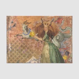 Renaissance Dame Steenbok Fantasie Vintage Zodiac Tissuepapier