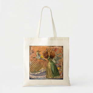 Renaissance Dame Steenbok Fantasie Vintage Zodiac Tote Bag