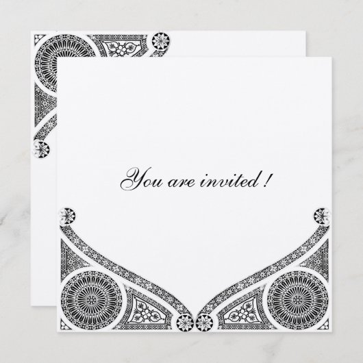 RENAISSANCE DECOR Zwart-wit Kaart (Voorkant / Achterkant)