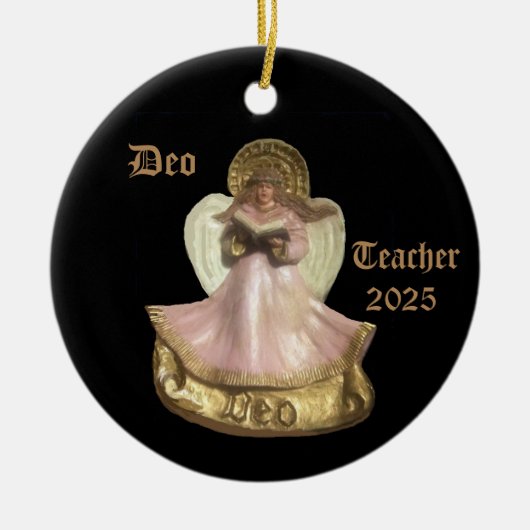 RENAISSANCE DEO ANGEL VOOR LERAAR 2025 KERAMISCH ORNAMENT (Voorkant)