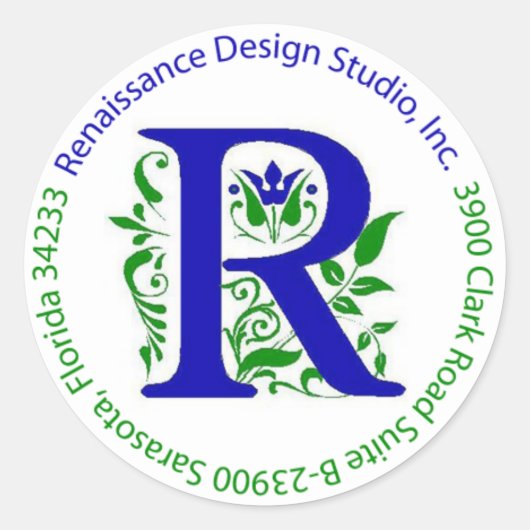 Renaissance Design Studio, Inc. Adres Label (Voorkant)