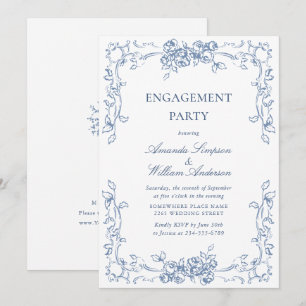Renaissance Dusty Blue ENGAGEMENT PARTY Kaart