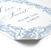 Renaissance Dusty Blue Floral Love is Sweet Poster (Hoek)