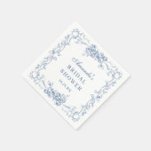 Renaissance  Dusty Blue Floral Vrijgezellenfeest Servet (Hoek)