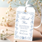 Renaissance  Dusty Blue Floral Wedding Cadeaulabel