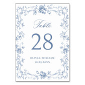 Renaissance  Dusty Blue Floral Wedding Kaart (Voorkant)