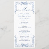 Renaissance  Dusty Blue Floral Wedding Menu (Voorkant)