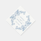 Renaissance  Dusty Blue Floral Wedding Servet (Hoek)