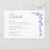 Renaissance  Dusty Blue Wedding Details Informatiekaartje (Voorkant)