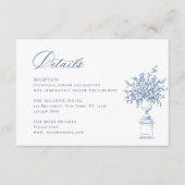 Renaissance  Dusty Blue Wedding Details Informatiekaartje (Voorkant)