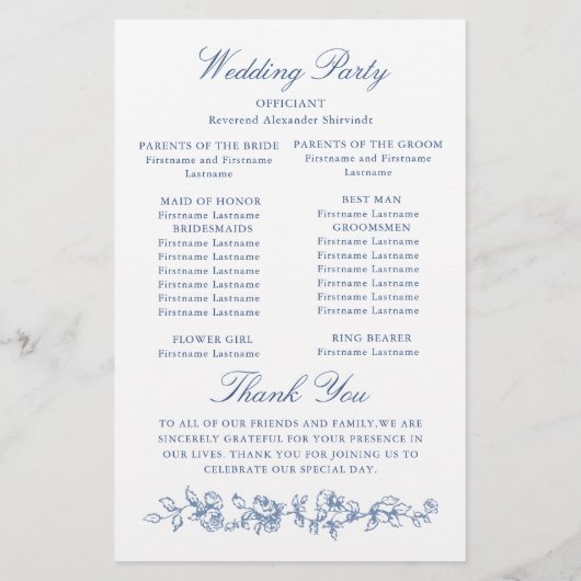 Renaissance  Dusty Wedding Ceremony Programma (Achterkant)