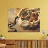 Renaissance Eend Parodie Kunst – Grappige Eend Rei Canvas Afdruk (Insitu (Woonkamer))