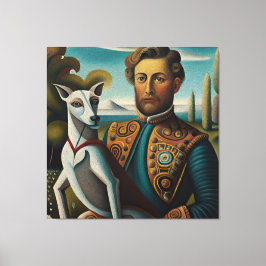 Renaissance Elegance Italian Greyhound and Noble  Canvas Afdruk