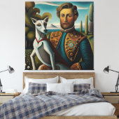 Renaissance Elegance Italian Greyhound and Noble Canvas Afdruk (Insitu (Slaapkamer))