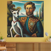 Renaissance Elegance Italian Greyhound and Noble Canvas Afdruk (Insitu (Woonkamer))