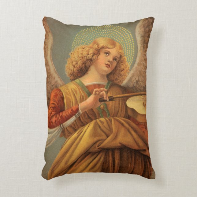 Renaissance Engel die viool speelt Melozzo da Forl Accent Kussen (Voorkant(Verticaal))