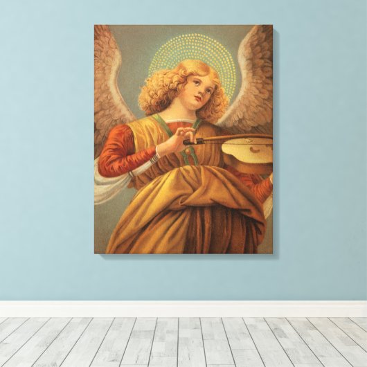 Renaissance engel die viool speelt Melozzo da Forl Canvas Afdruk (Insitu (Houten vloer))
