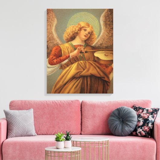 Renaissance engel die viool speelt Melozzo da Forl Canvas Afdruk (Insitu (Woonkamer))