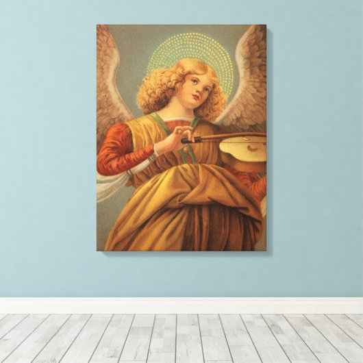 Renaissance engel die viool speelt Melozzo da Forl Canvas Afdruk (Insitu (Houten vloer))
