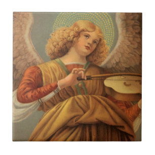 Renaissance engel die viool speelt Melozzo da Forl Tegeltje