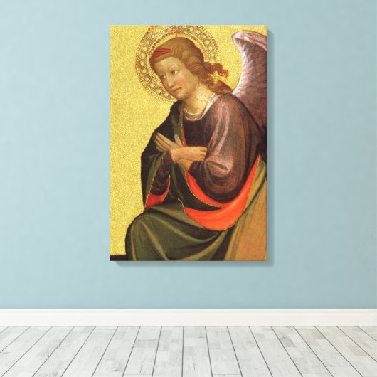 Renaissance engel door Meester van de Bambino Visp Canvas Afdruk (Insitu (Houten vloer))