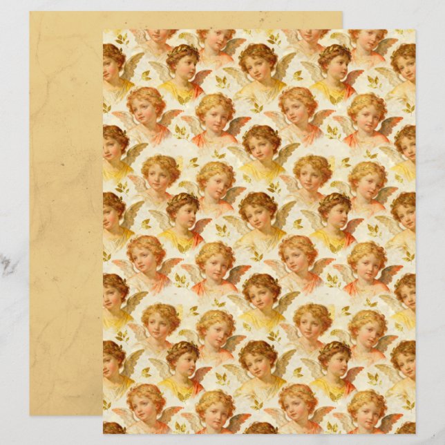 Renaissance-Engelen Scrapbook Papier (Voorkant / Achterkant)