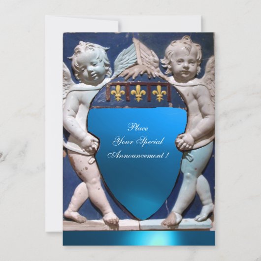 RENAISSANCE ENGELTJE MET BLAUWE SAPPHIERE MONOGRAM KAART (Achterkant)