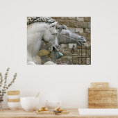 Renaissance Equestrian Statue of paarden Poster (Keuken)